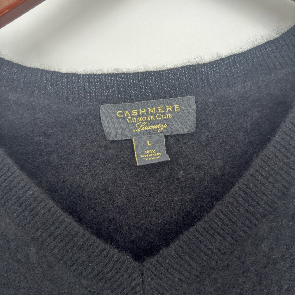 Charter Club Luxurious Cashmere Sweater in Dark Gray - Picture 2 of 3